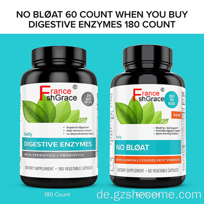 Verdauungskapseln Darmgesundheit Multi -Enzyme mit Probiotika